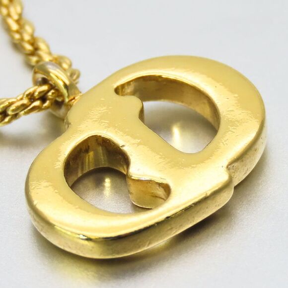 Christian Dior Gold Metal Necklace CD Logo - Picture 2 of 6
